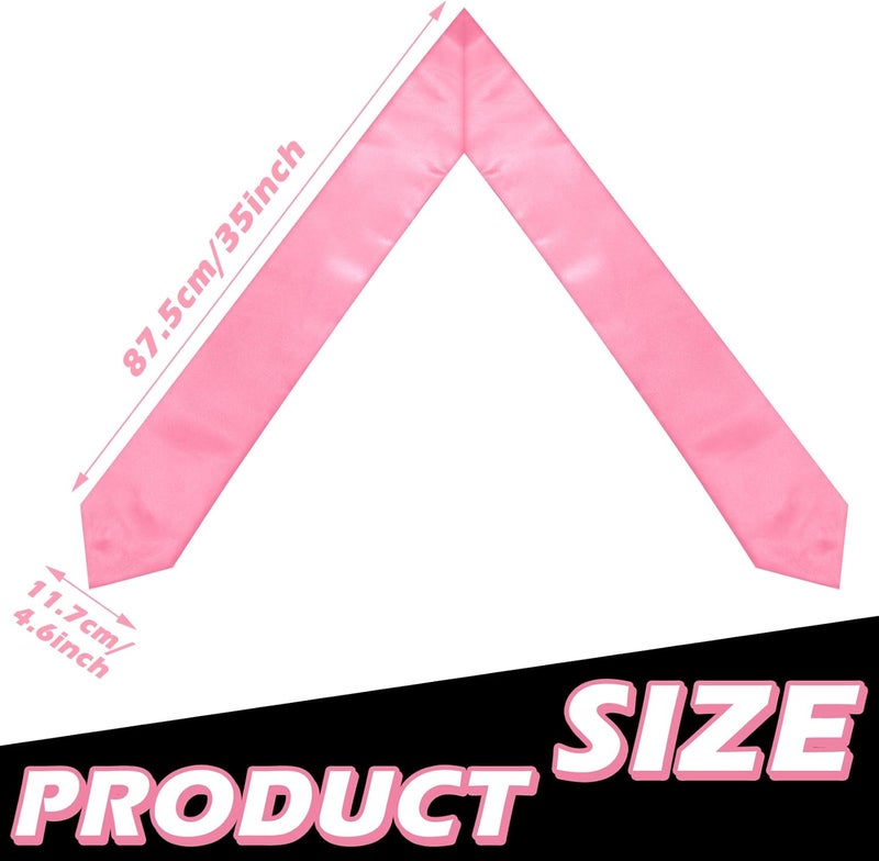 Geyoga 12 Pieces Unisex Graduation Stole Bulk Sublimation Blank Grad Sash Plain Graduate Honor Stole, 70 Inches (Pink) - Image 4